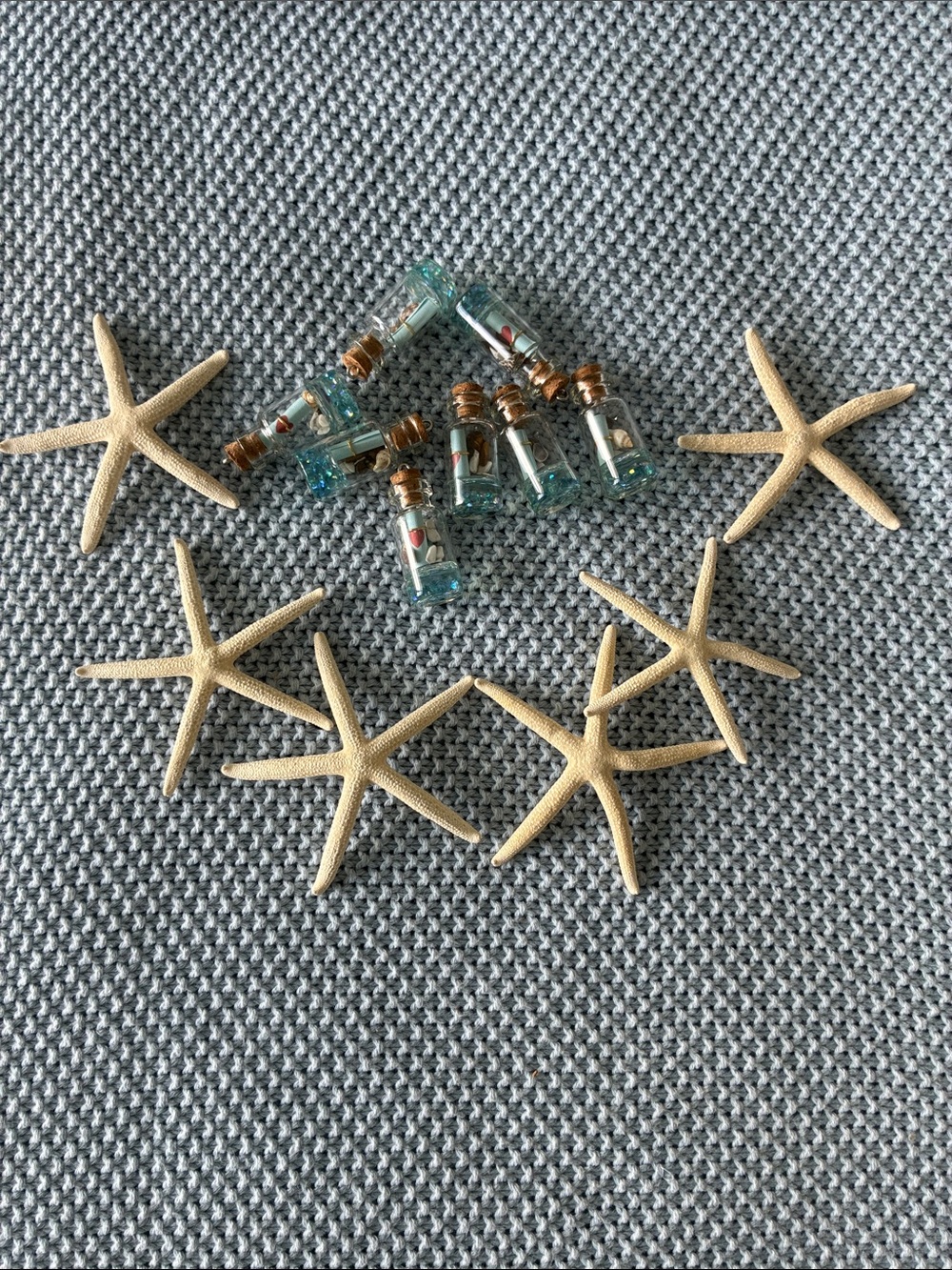 Starfish and Mini bottles with messages